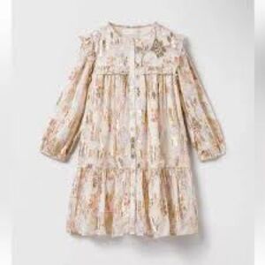 Zara Cream Floral Kids Dress 5/6